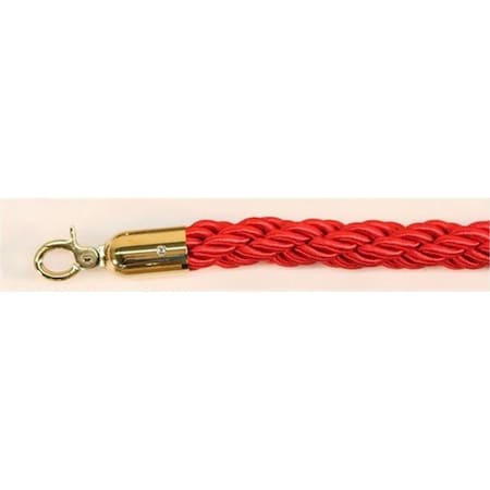 Vic Crowd Control VIP Crowd Control  72 in. Braided Rope with Gold Hook - Red VI586123